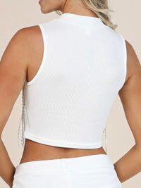Rhinestone Fringe Crop Top