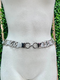Thin Metallic Links Stretch Belt