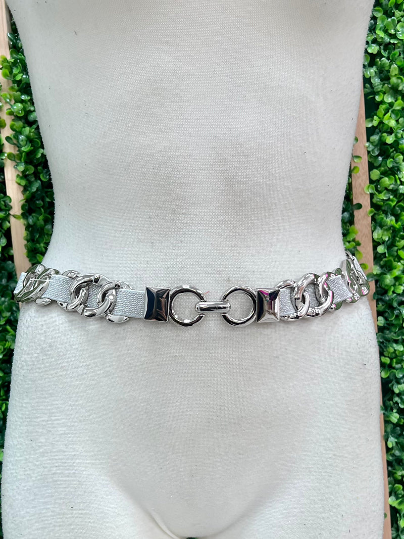 Thin Metallic Links Stretch Belt