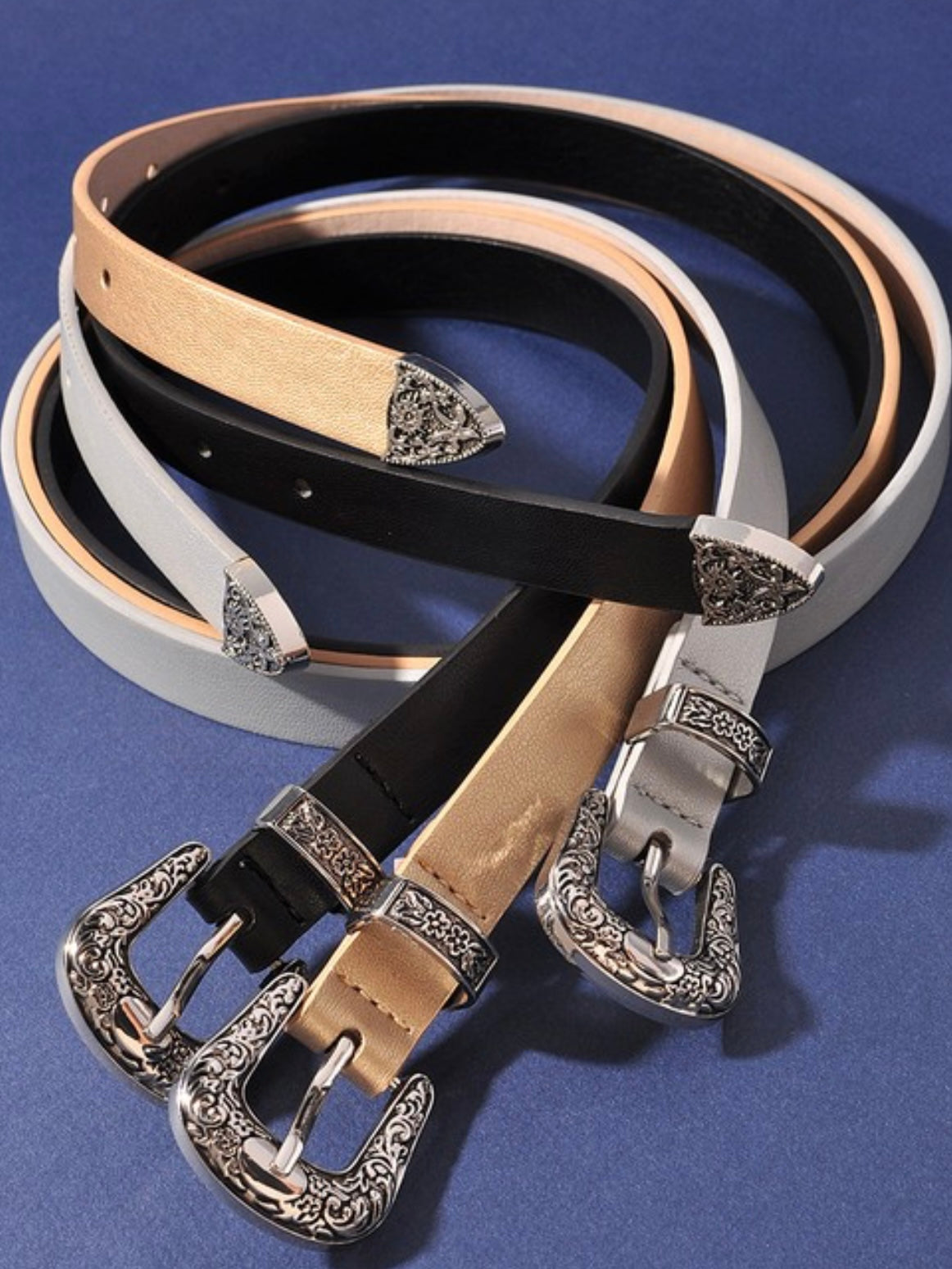 Western Buckle Thin Belt