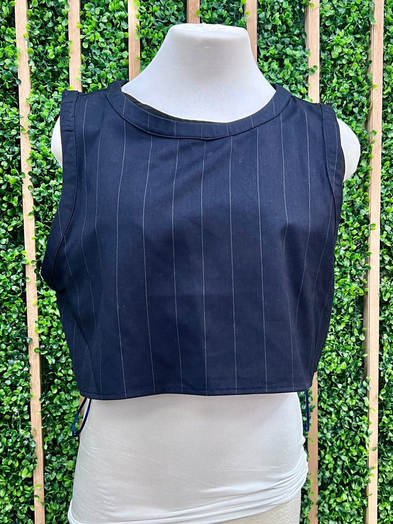 Navy Pinstripe Tank Top