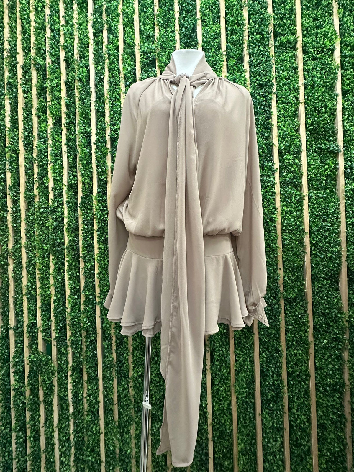 Beautiful Khaki Flowy SHort Dress