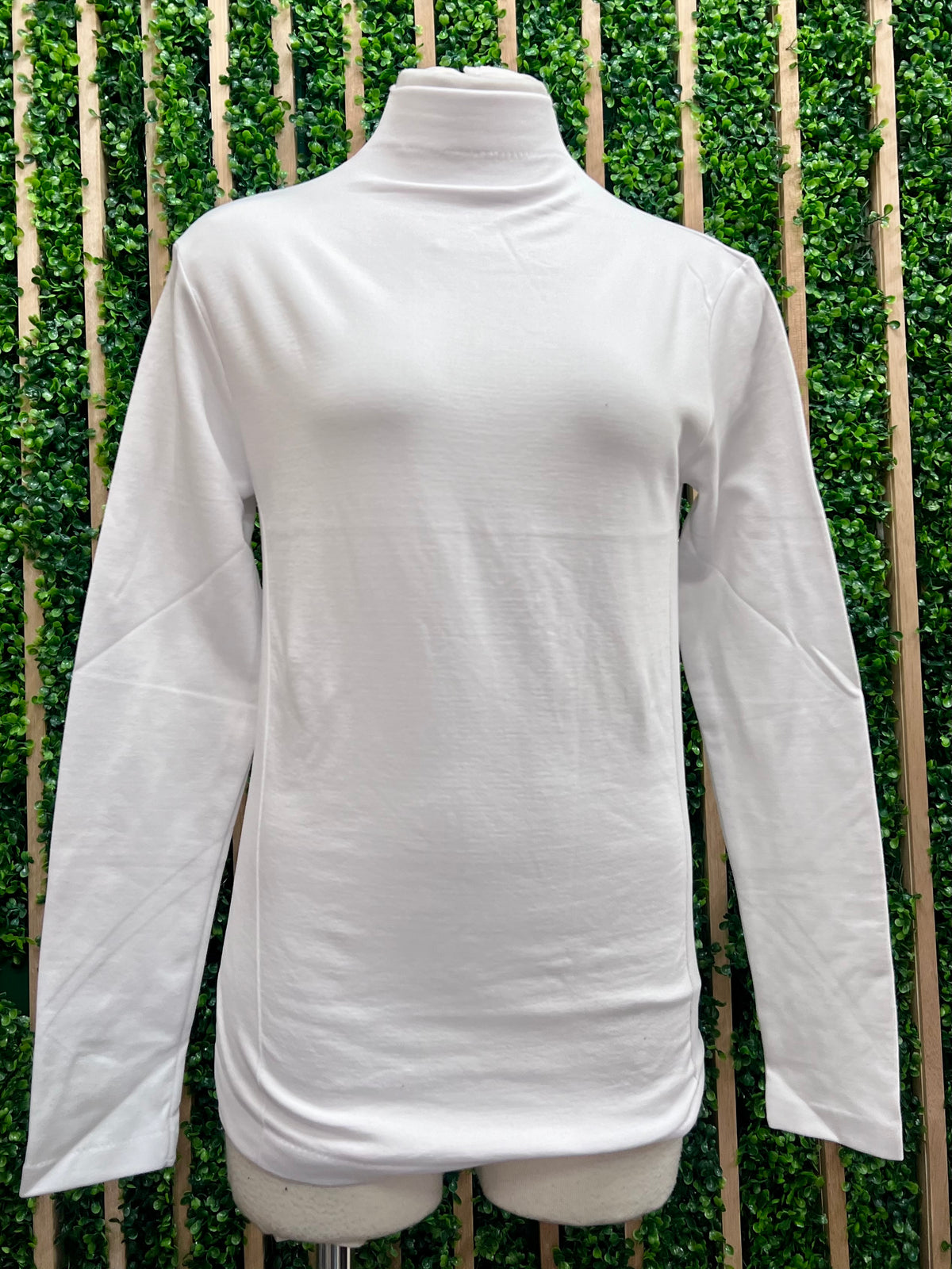 Solid Fleece Mock Neck Long Sleeve Thermal Top