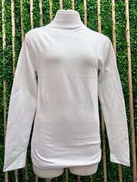 Solid Fleece Mock Neck Long Sleeve Thermal Top