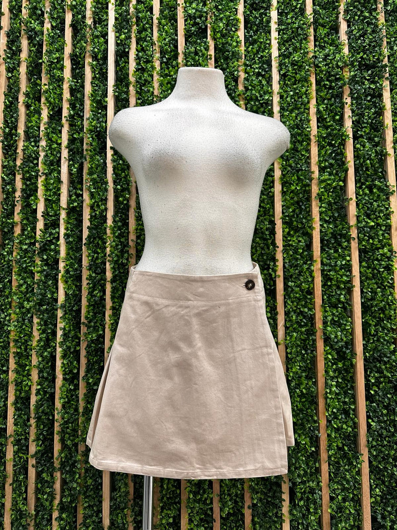 Pleat Back Wrap Skirt