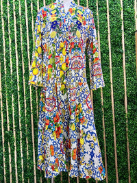 Italy Mixed Print Maxi Dress