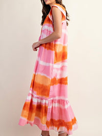 Pink Oramge Ombre Sleeveless Dress