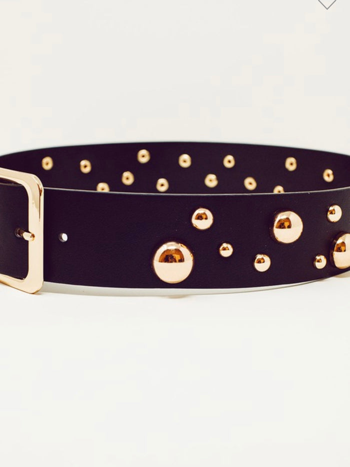 Black Gold Studded Belt