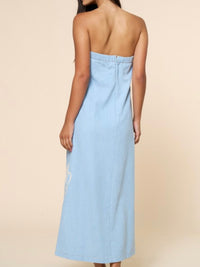 Blue Seashell Strapless Maxi Dress