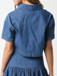Collared Denim Top