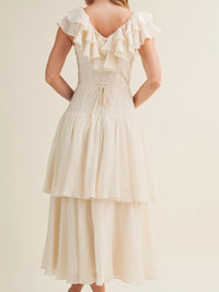 Vanilla Amour Ruffled Maxi Dress