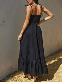 Shoulder TIe Buster Maxi Dress