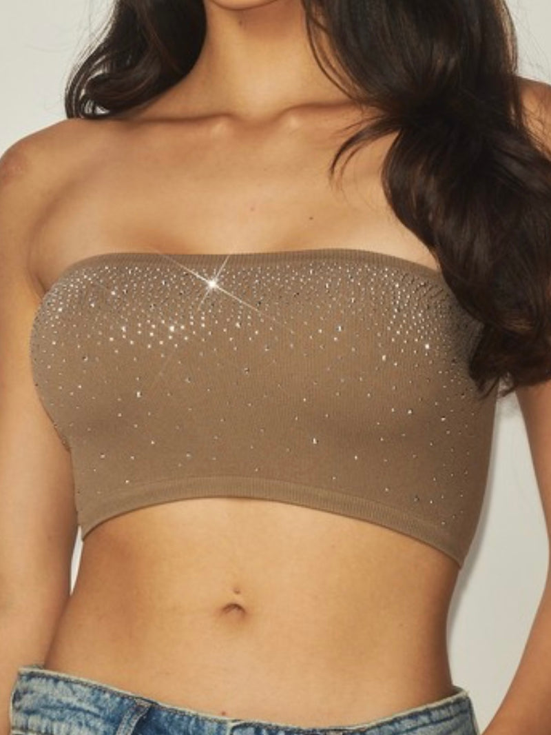 Seamless Sparkly Rhinestone Tube Top