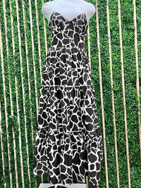 Beautiful Ivory Black Sweetheart Midi Dress