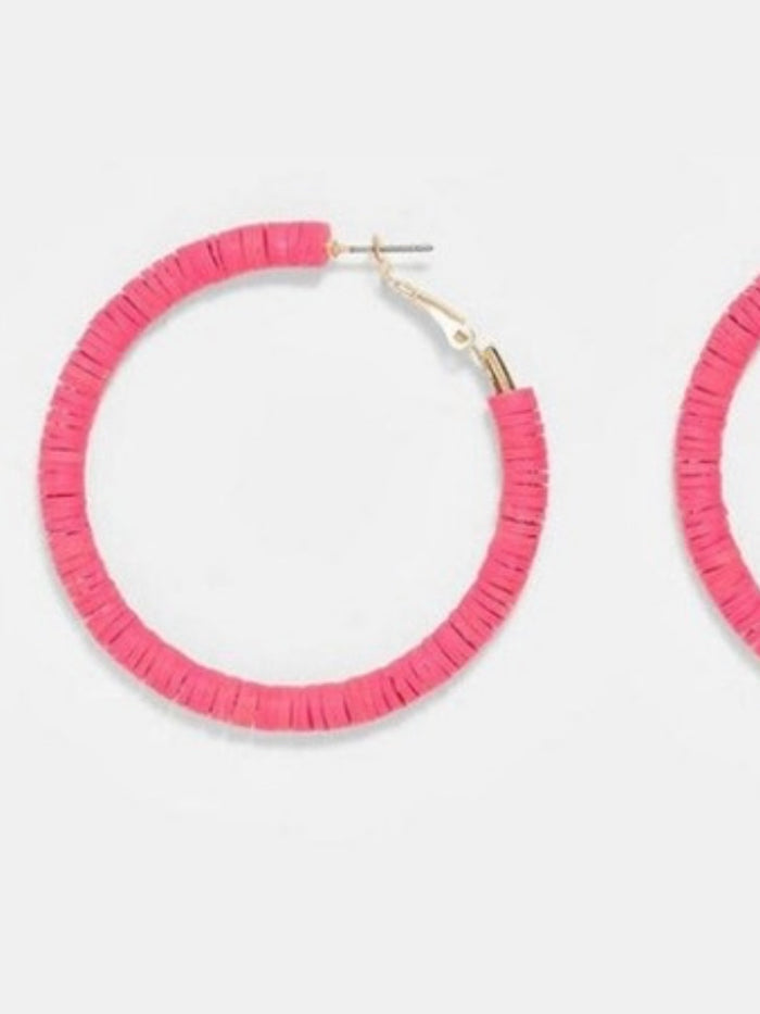 Neon Shell Hoop Earrings