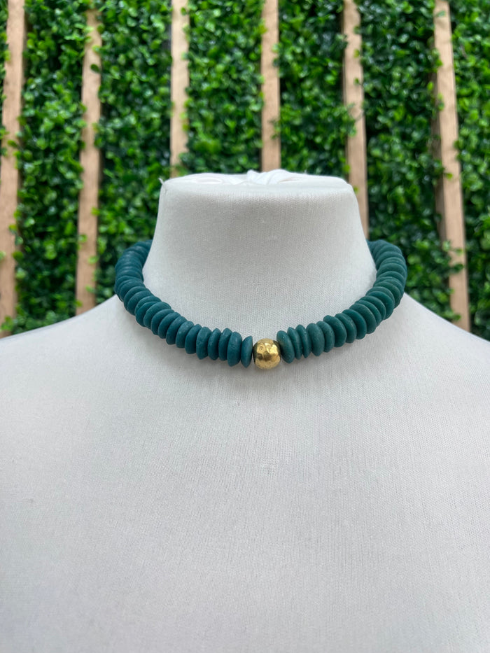 Heishi Clay Bone Choker Necklace