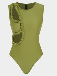 Braided Cutout Sleeveless Bodysuit