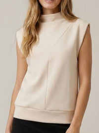 Structured Modal Mock Neck Sleeveless Top
