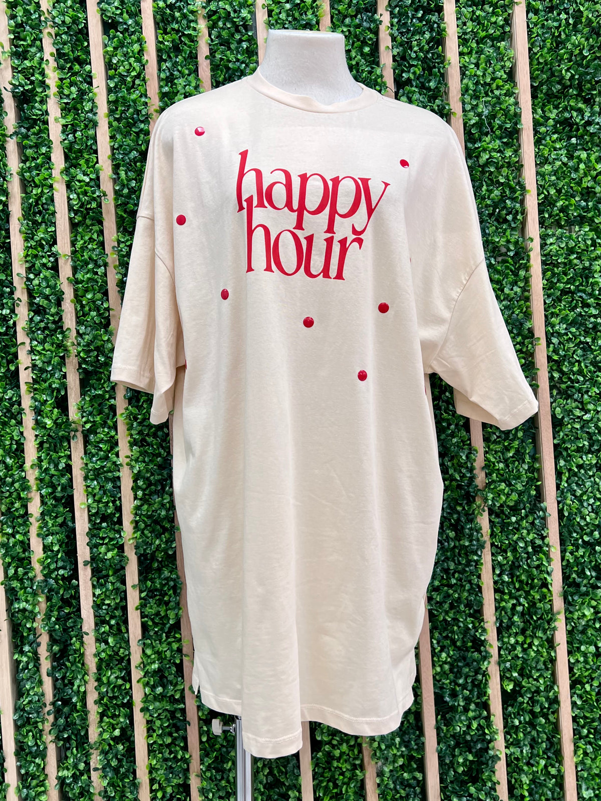 Beige Happy Hour T Shirt