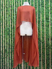 Chiffon Tulle Hi Low Cape