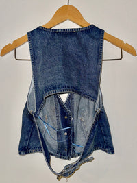 Denim Cutout Halter Vest