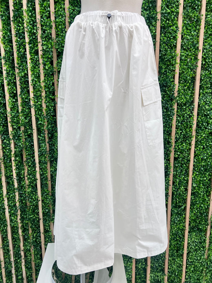 Off White Cargo Maxi Skirt