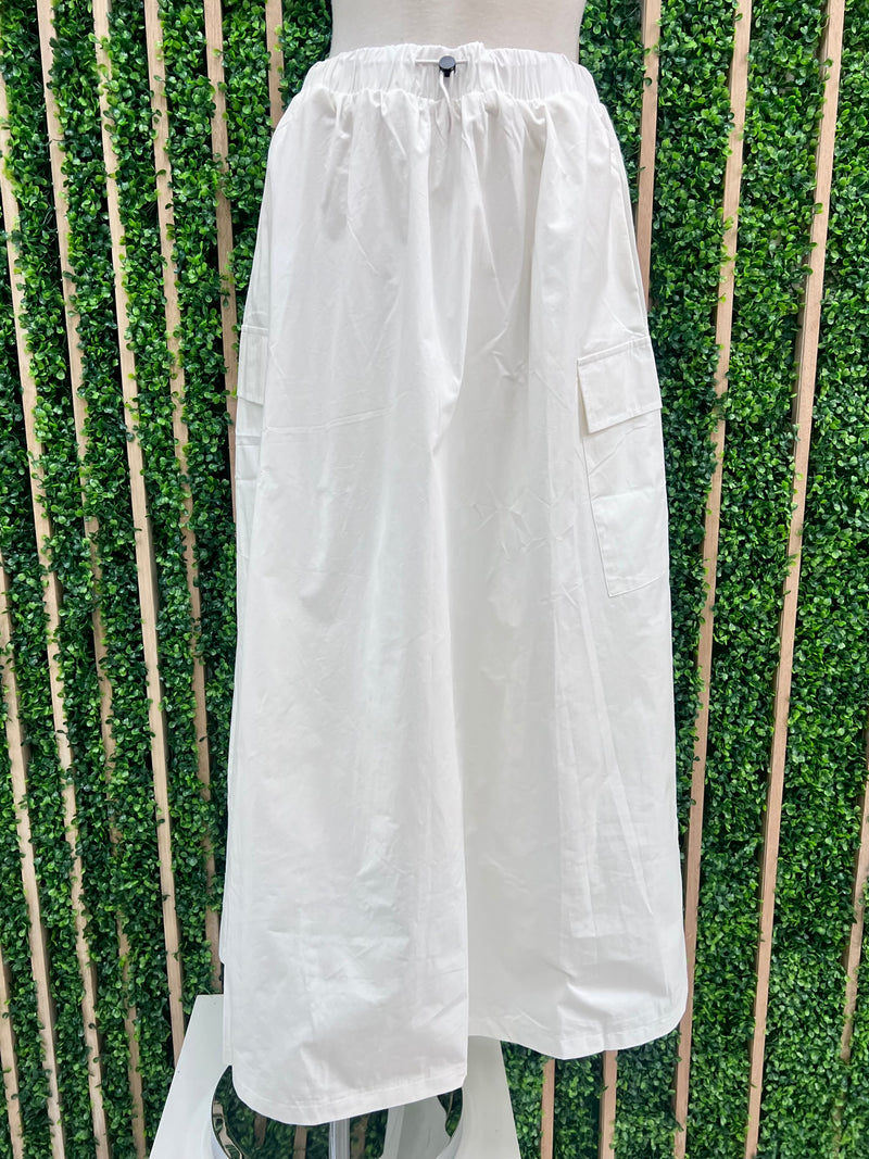 Off White Cargo Maxi Skirt
