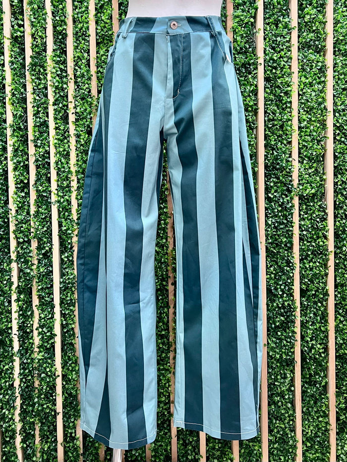 Fun Striped Barrel Jeans