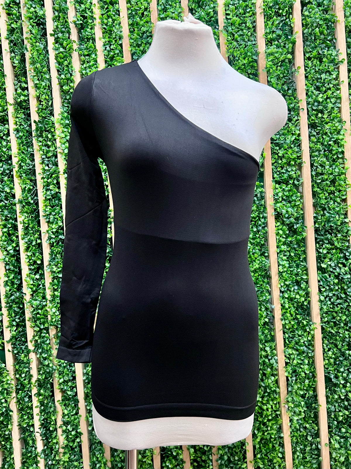 One Shoulder Long Sleeve Fitted Top – Multiple Colors