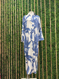 Palms Blouse Midi Dress