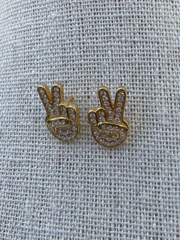 Peace Studded Earrings