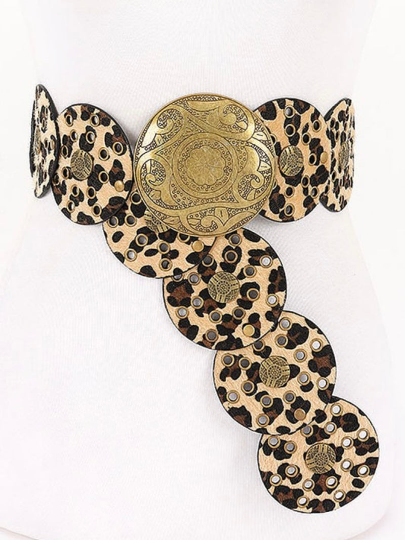 Faux Animal Fur Disc Belt