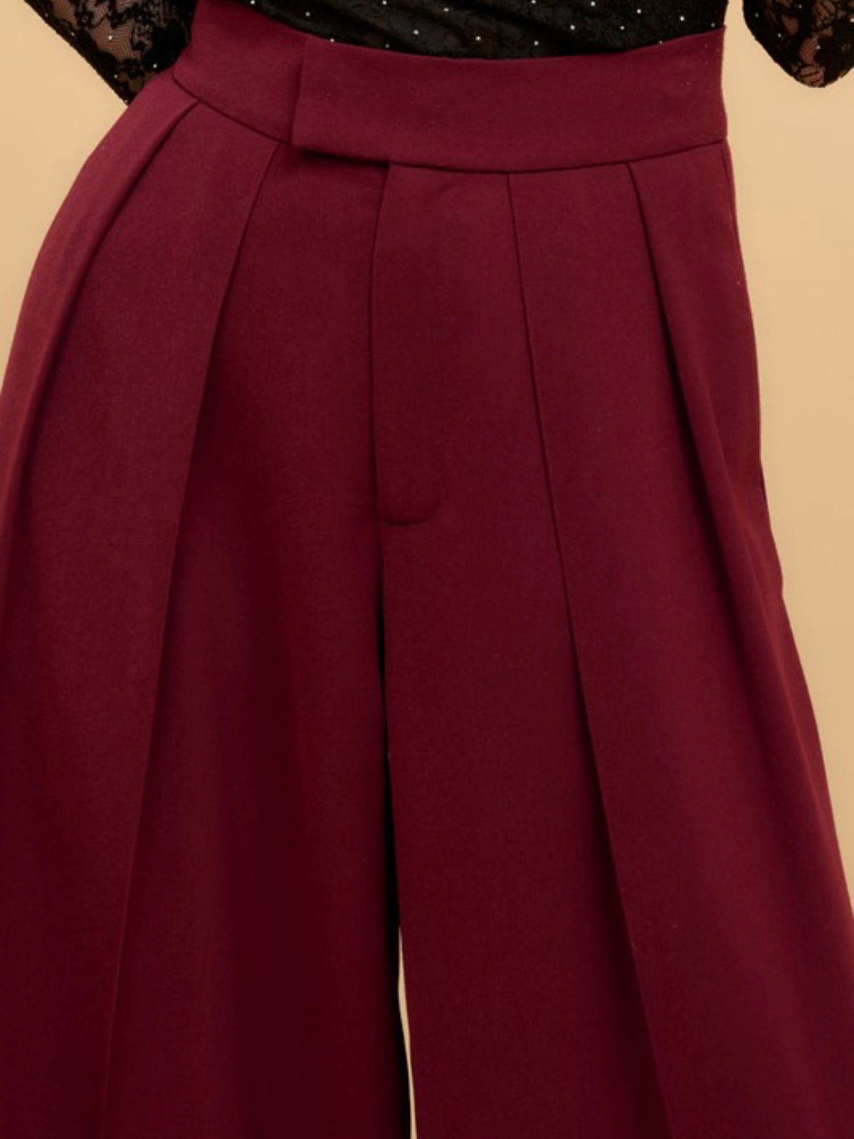 Burgundy Wide Leg Pant