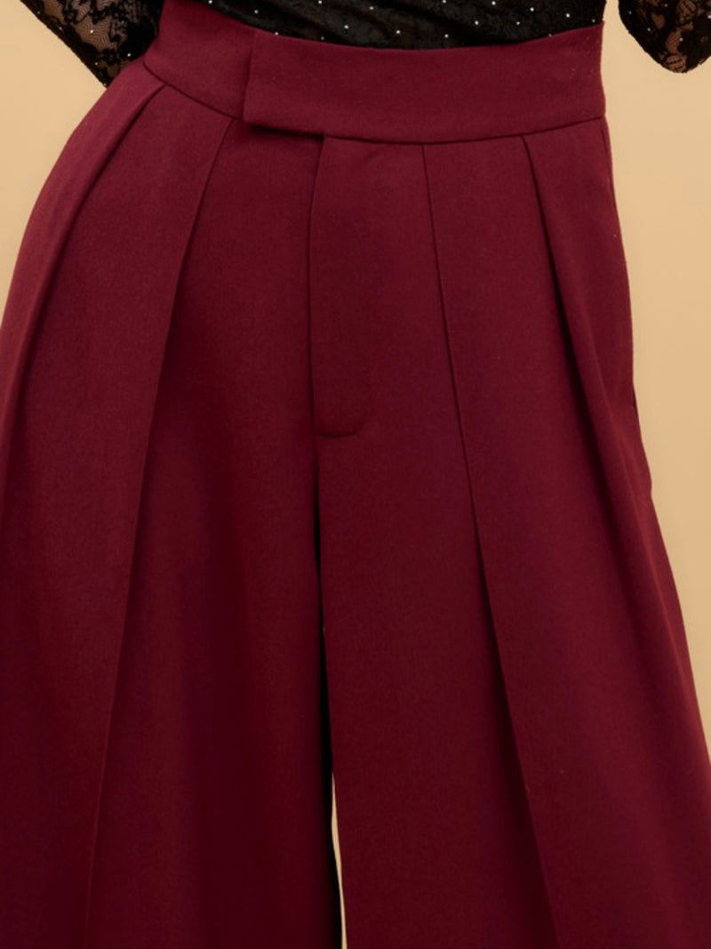 Burgundy Wide Leg Pant