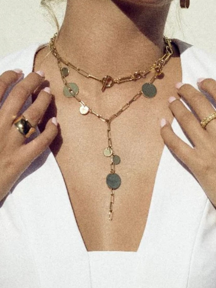 SJ Statement Dots Lariat Necklace