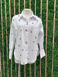 Multicolor Rhinestone Trio Embellished Blouse