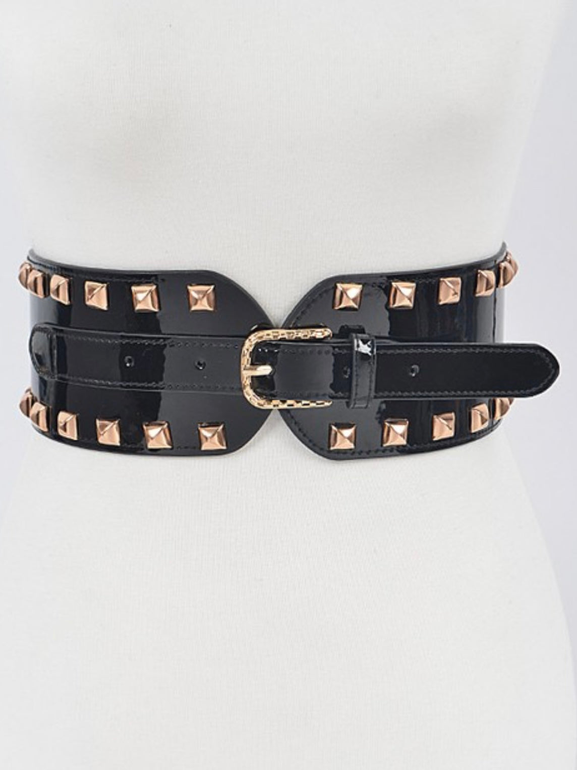 Black Gold Studs Stretch Belt