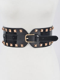 Black Gold Studs Stretch Belt