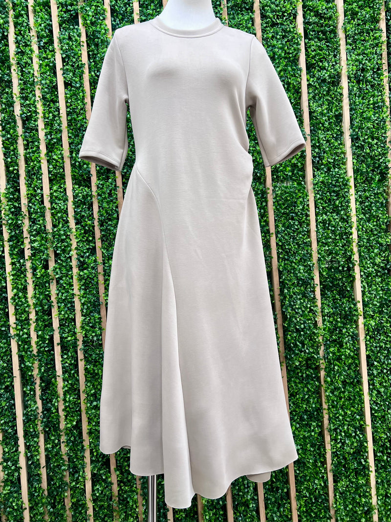 Modal Side Ruched Round Neck Midi Cami Dress