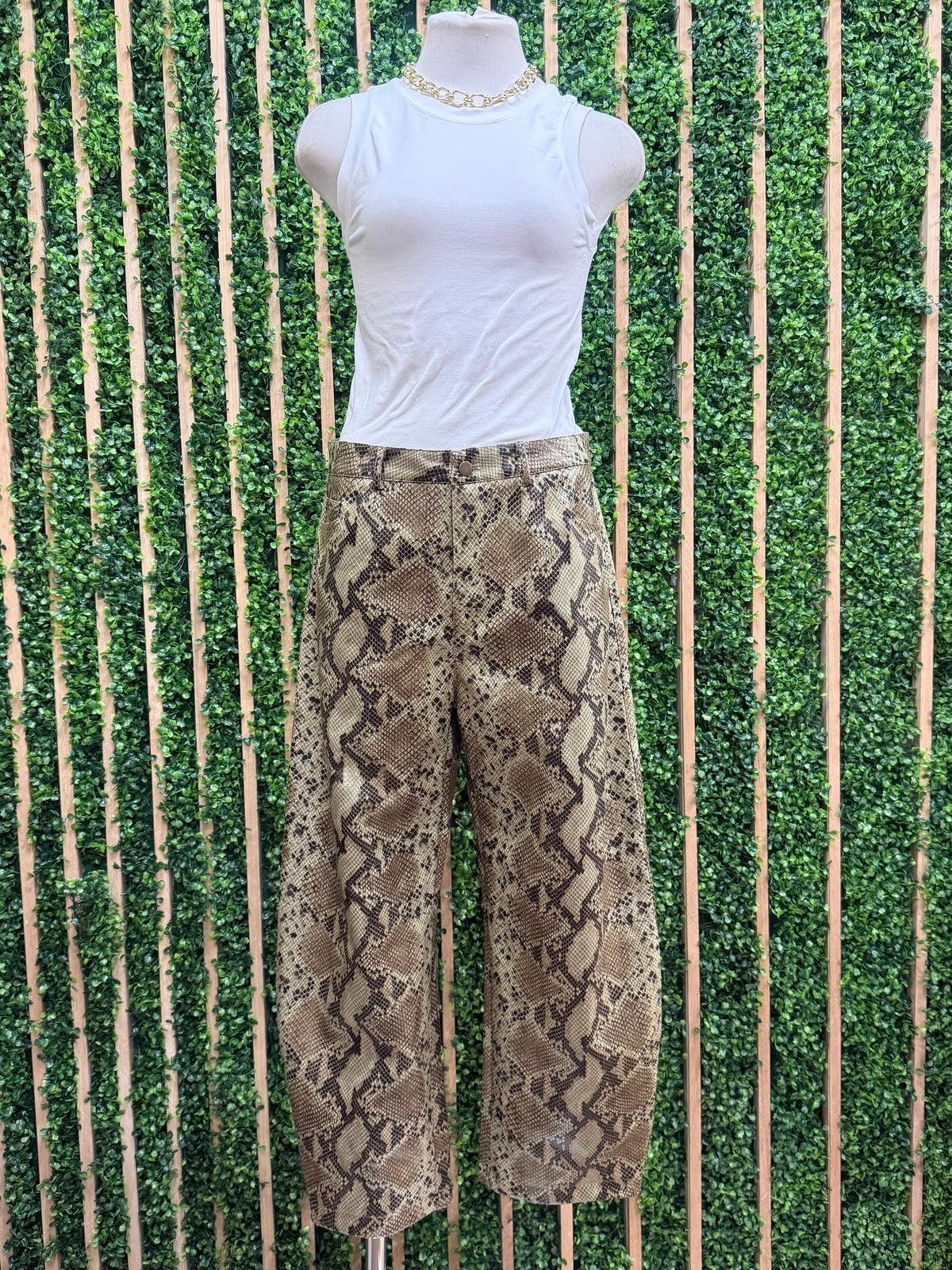 Snake Print Barrel Pant