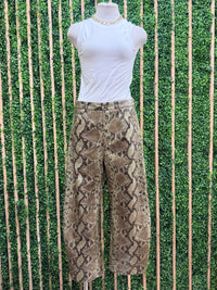 Snake Print Barrel Pant