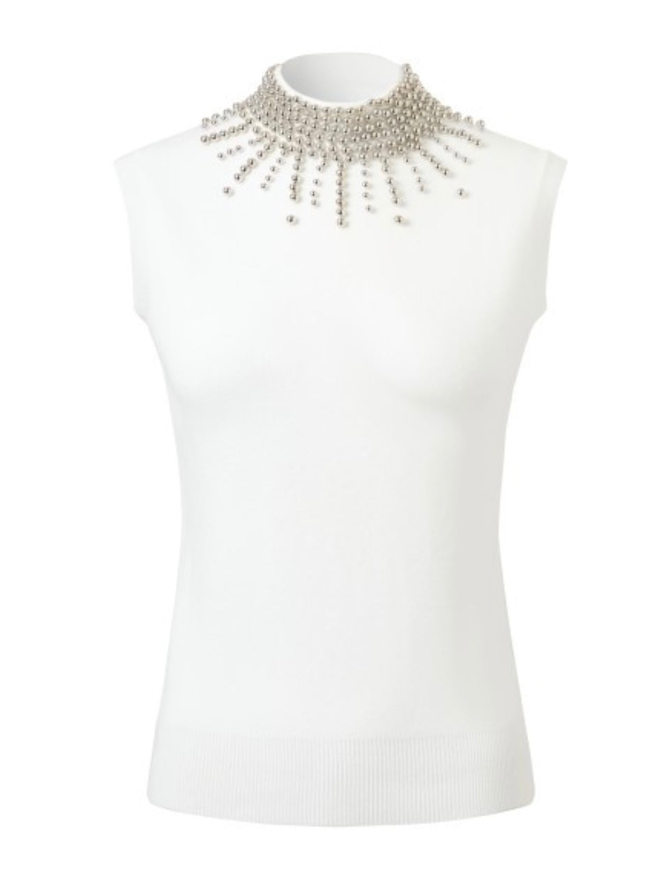 Ivory Celeste Crystal Trim Knit Top