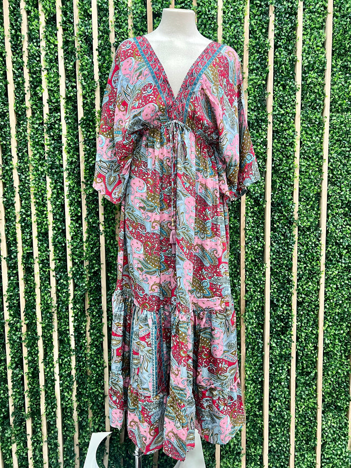 Multi Print Kimono Maxi