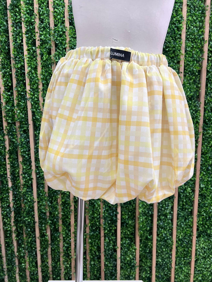 Pastel Plaid Bubble Skirt