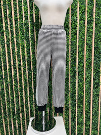 Rhinestone Trim Plaid Jogger Set