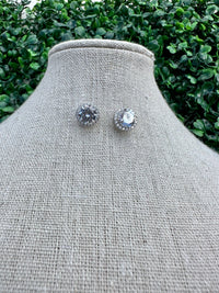 Round Stone Stud Earring