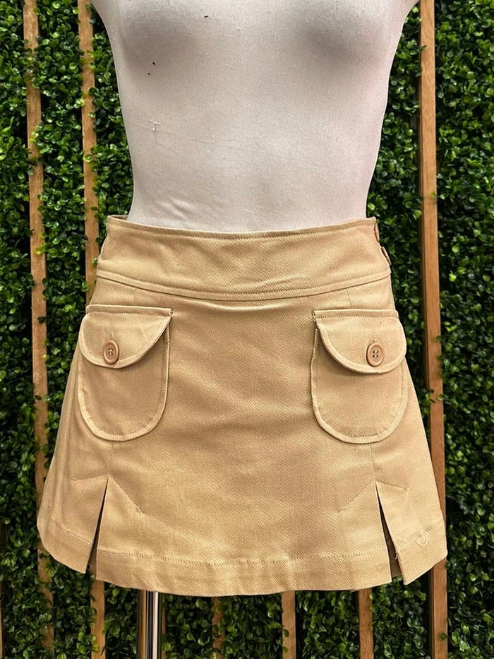 Pleated High Waist Skort