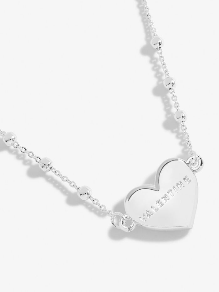 Little Moment Happy Valentines Silver Necklace