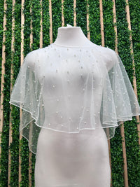 Ivory Pearl Tulle Cape