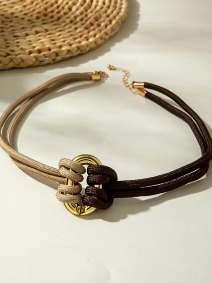 Gold Hoop Rope Necklace